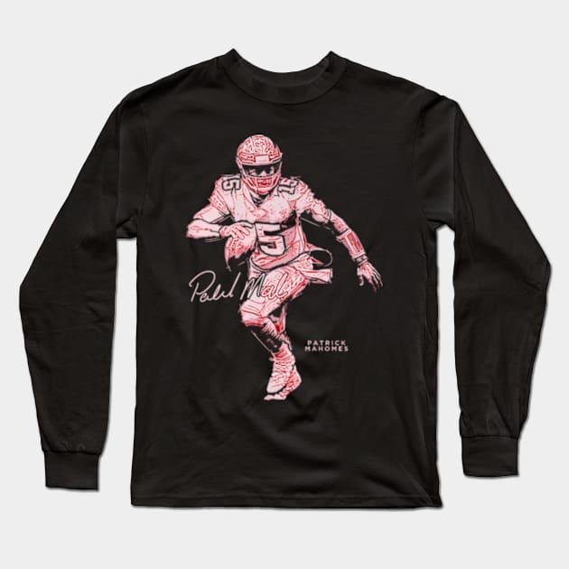 Patrick Mahomes Kansas City Mono Long Sleeve T-Shirt by caravalo